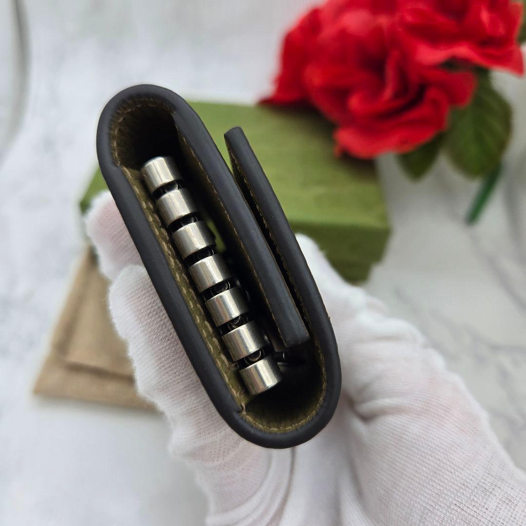 Gucci Key Case 6 GG Marmont Khaki Key Holder — view 9
