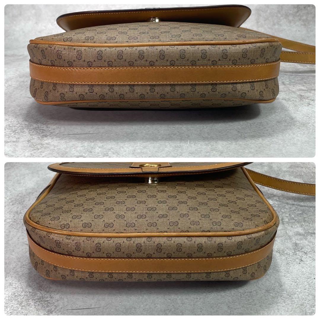 Gucci GG Shoulder Bag Brown Beige Logo Leather — view 8