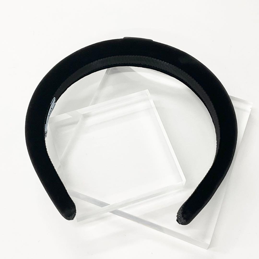 Prada Triangle Logo Velour Headband Velvet