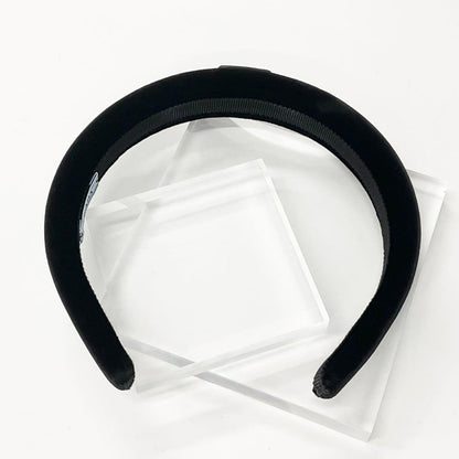 Prada Triangle Logo Velour Headband Velvet