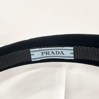 Prada Triangle Logo Velour Headband Velvet