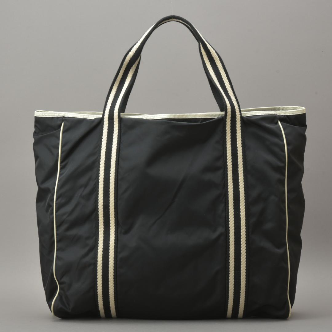 Gucci Crest Tote Bag Nylon Black White — view 3