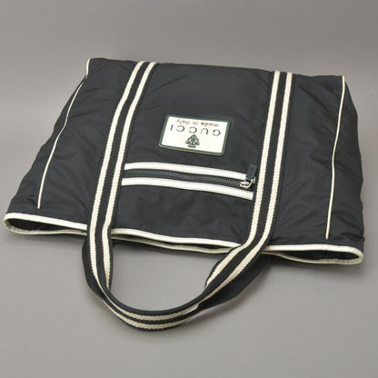 Gucci Crest Tote Bag Nylon Black White — view 4
