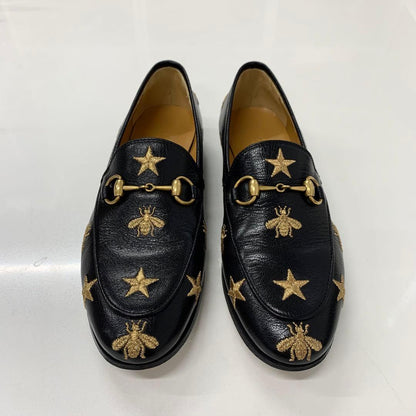 Gucci Horsebit Star Bee Embroidery Leather Loafers Black