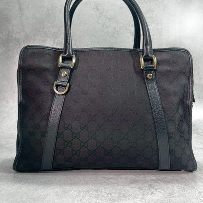 Gucci GG Tote Hand Black Logo Leather — view 2
