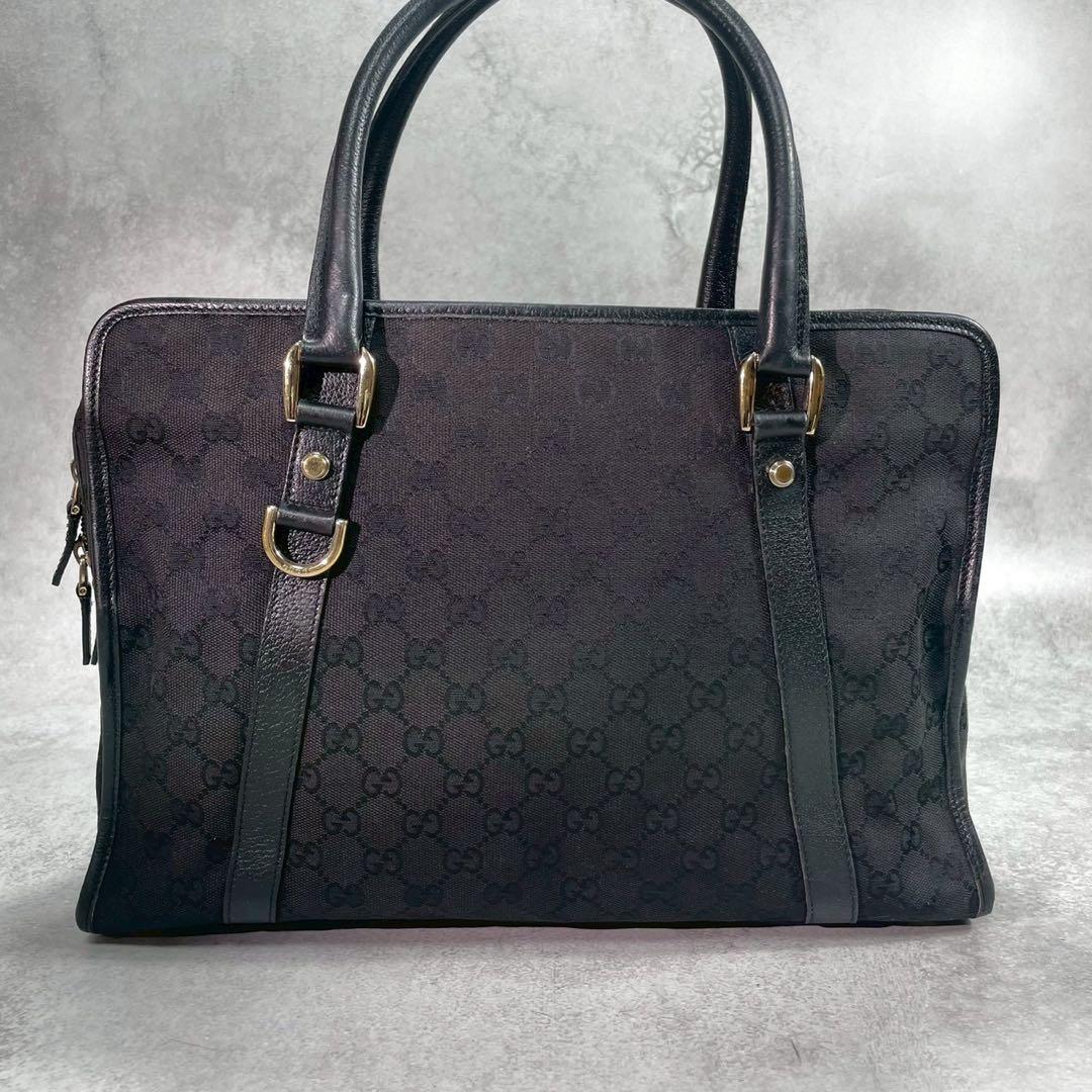 Gucci GG Tote Hand Black Logo Leather — view 3