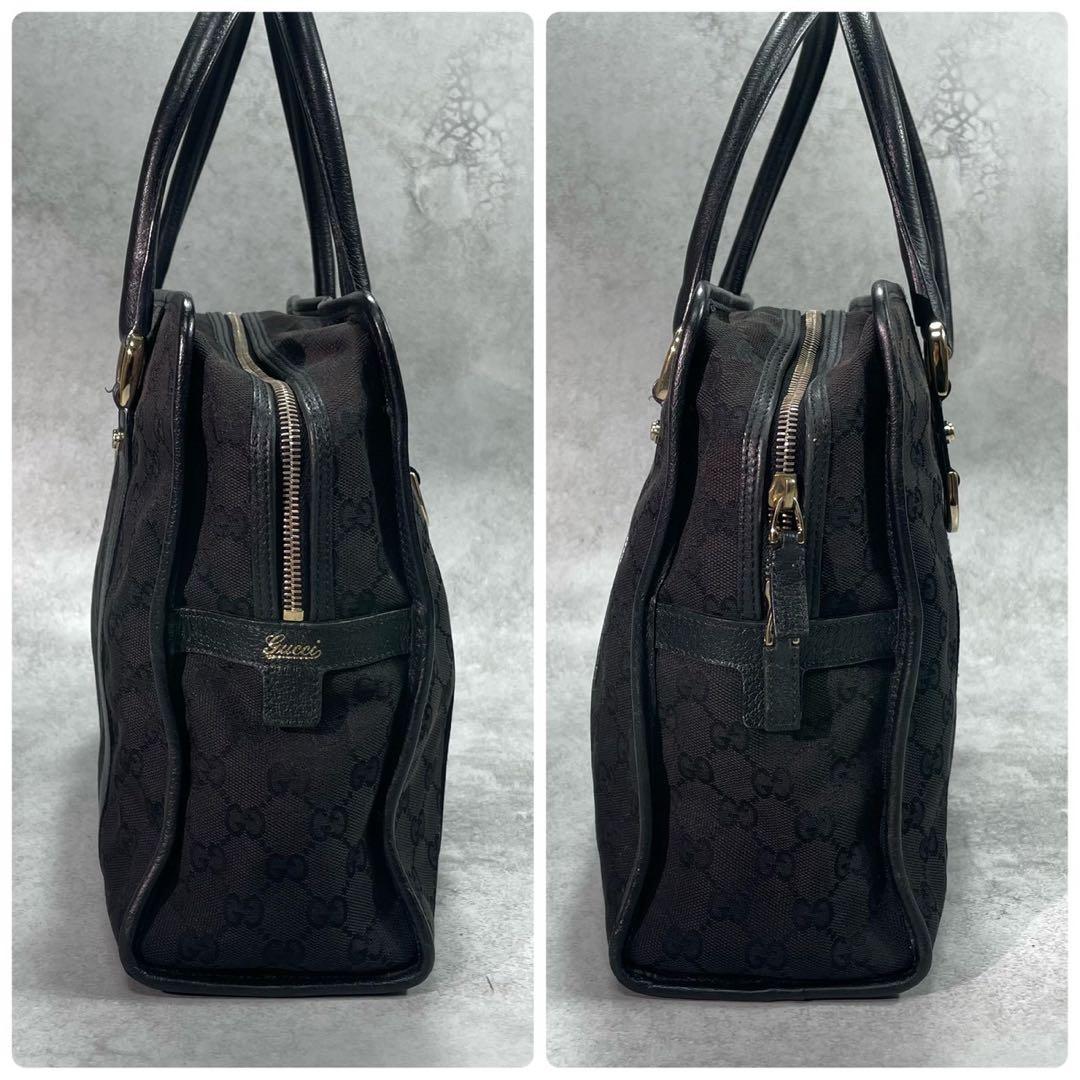 Gucci GG Tote Hand Black Logo Leather — view 7