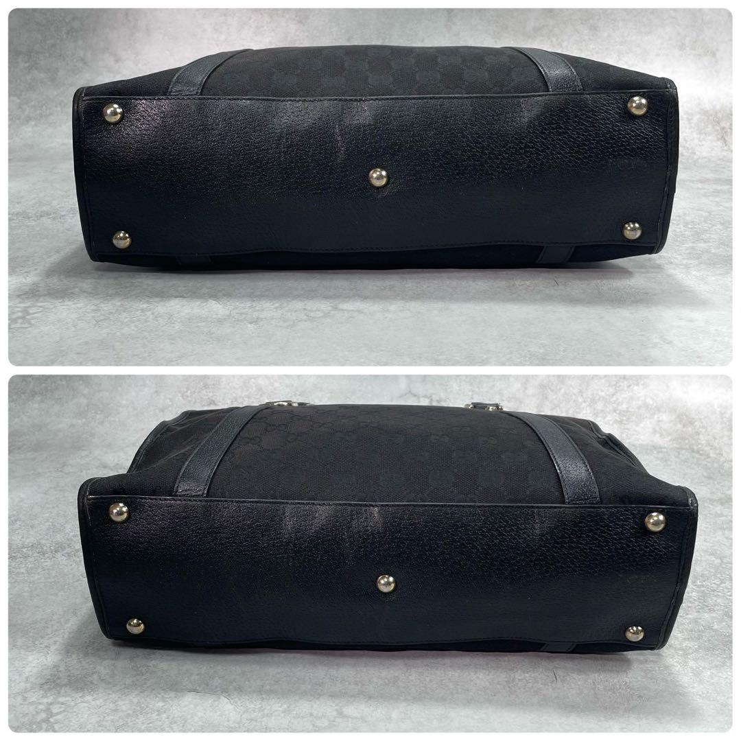 Gucci GG Tote Hand Black Logo Leather — view 8