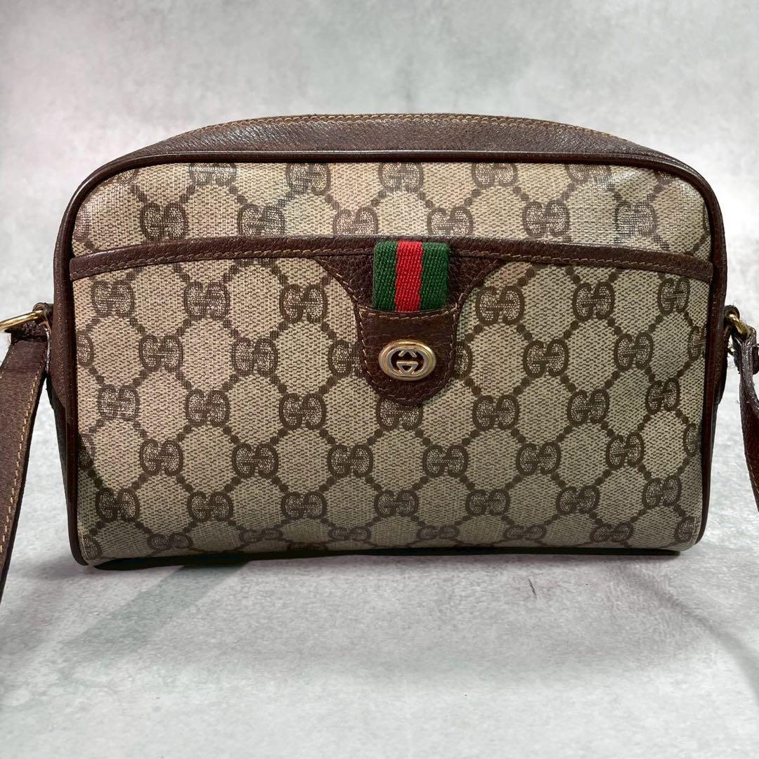 Gucci GG Sherry Line Shoulder Bag Brown Leather — view 2