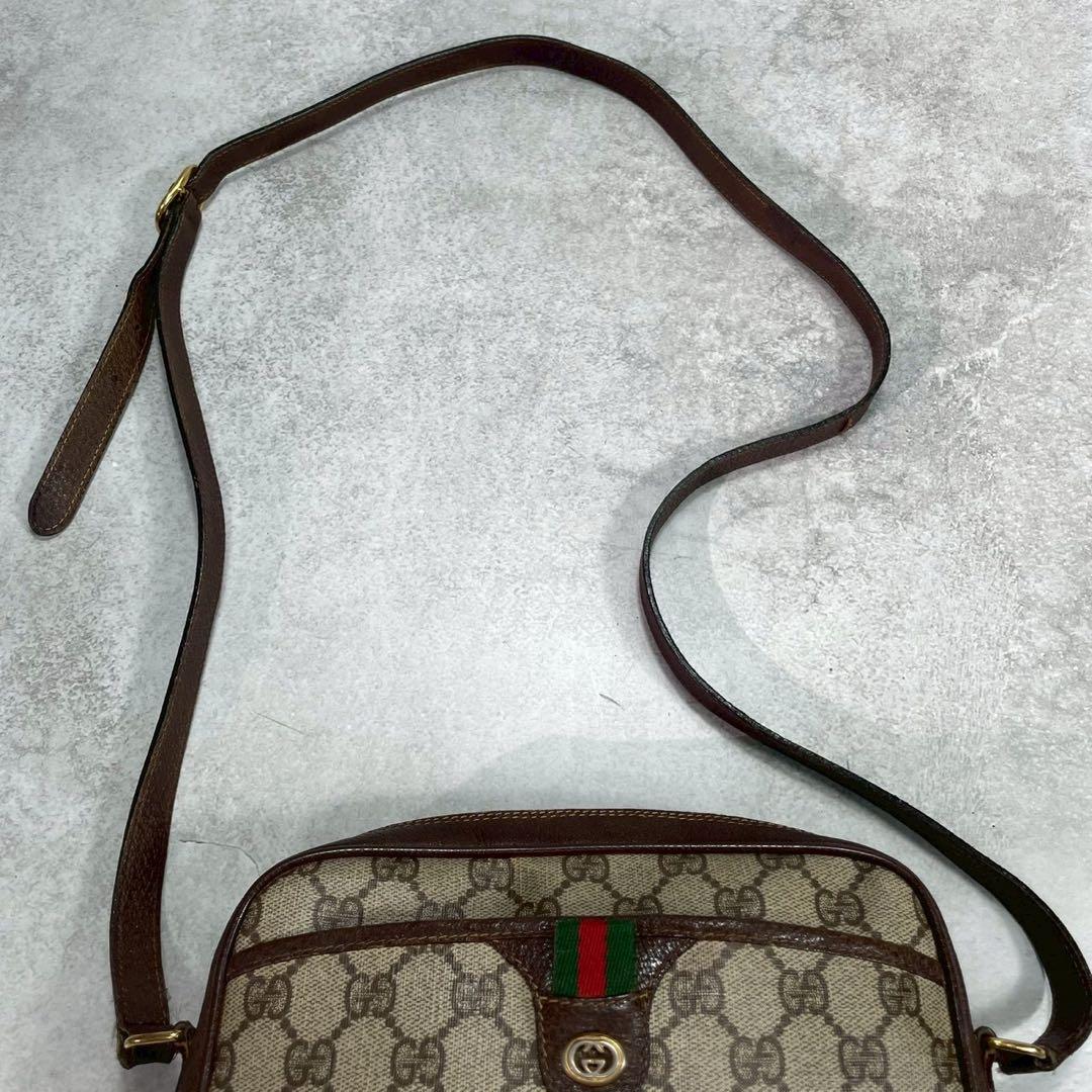Gucci GG Sherry Line Shoulder Bag Brown Leather — view 4