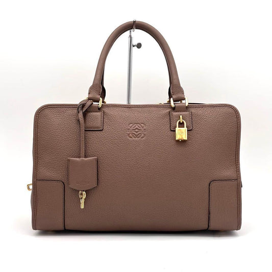 Loewe Amazona 36 Leather Mini Boston Bag Beige