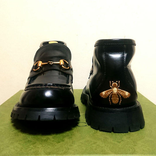 Gucci Horsebit Loafer Boots Lug Sole Black 8