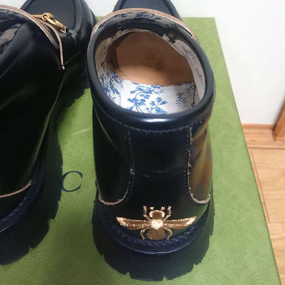 Gucci Horsebit Loafer Boots Lug Sole Black 8