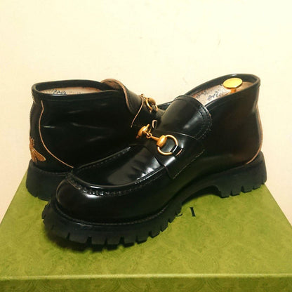 Gucci Horsebit Loafer Boots Lug Sole Black 8
