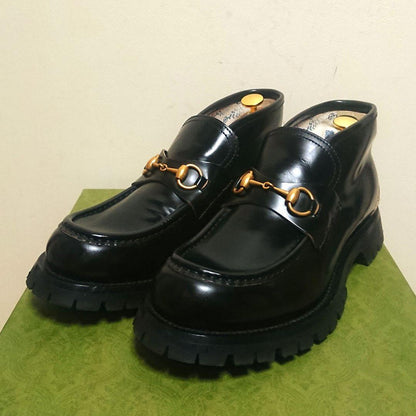 Gucci Horsebit Loafer Boots Lug Sole Black 8