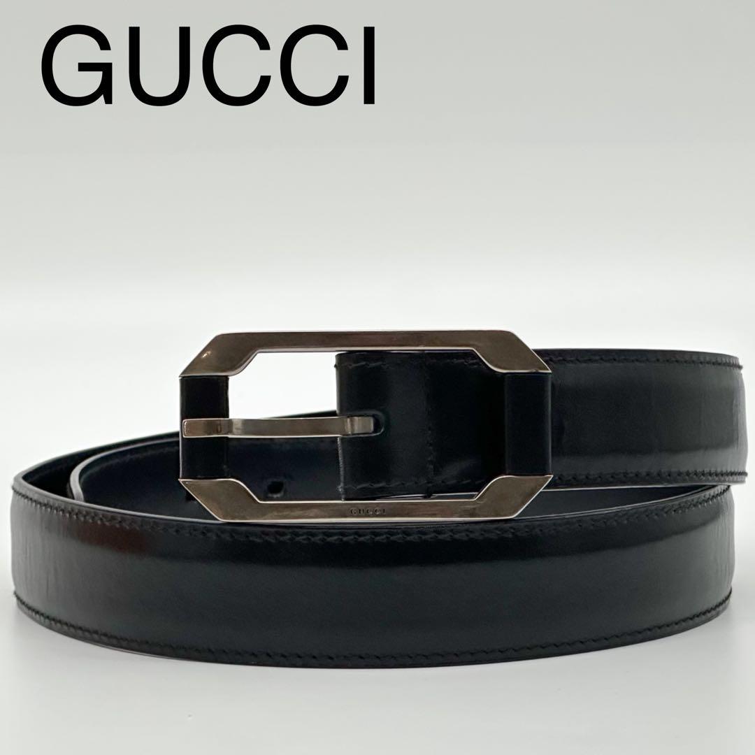 Gucci Era Belt Leather Black Vintage