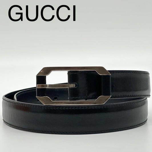 Gucci Era Belt Leather Black Vintage