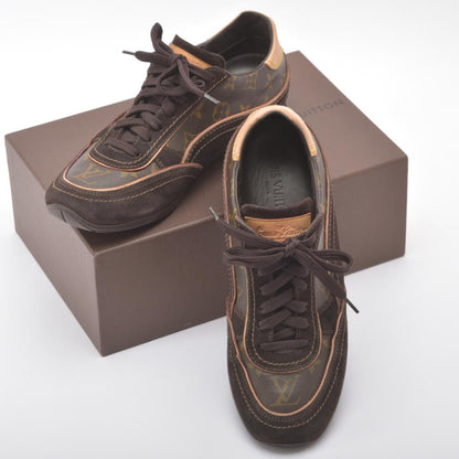 Louis Vuitton Monogram Sneakers 6 Suede Brown Box