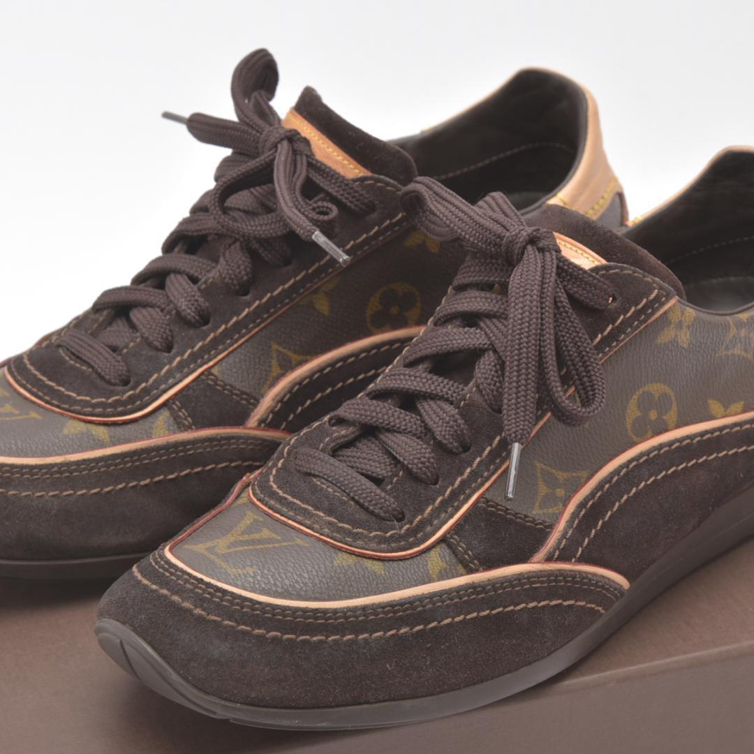 Louis Vuitton Monogram Sneakers 6 Suede Brown Box
