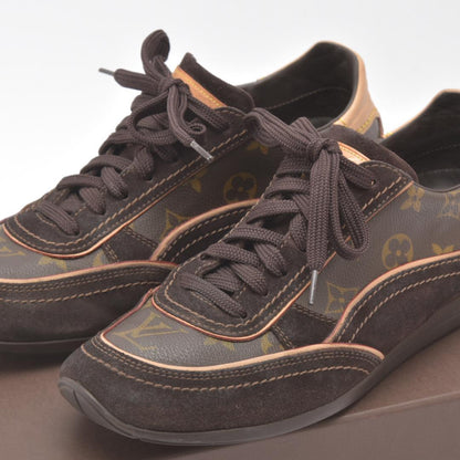 Louis Vuitton Monogram Sneakers 6 Suede Brown Box