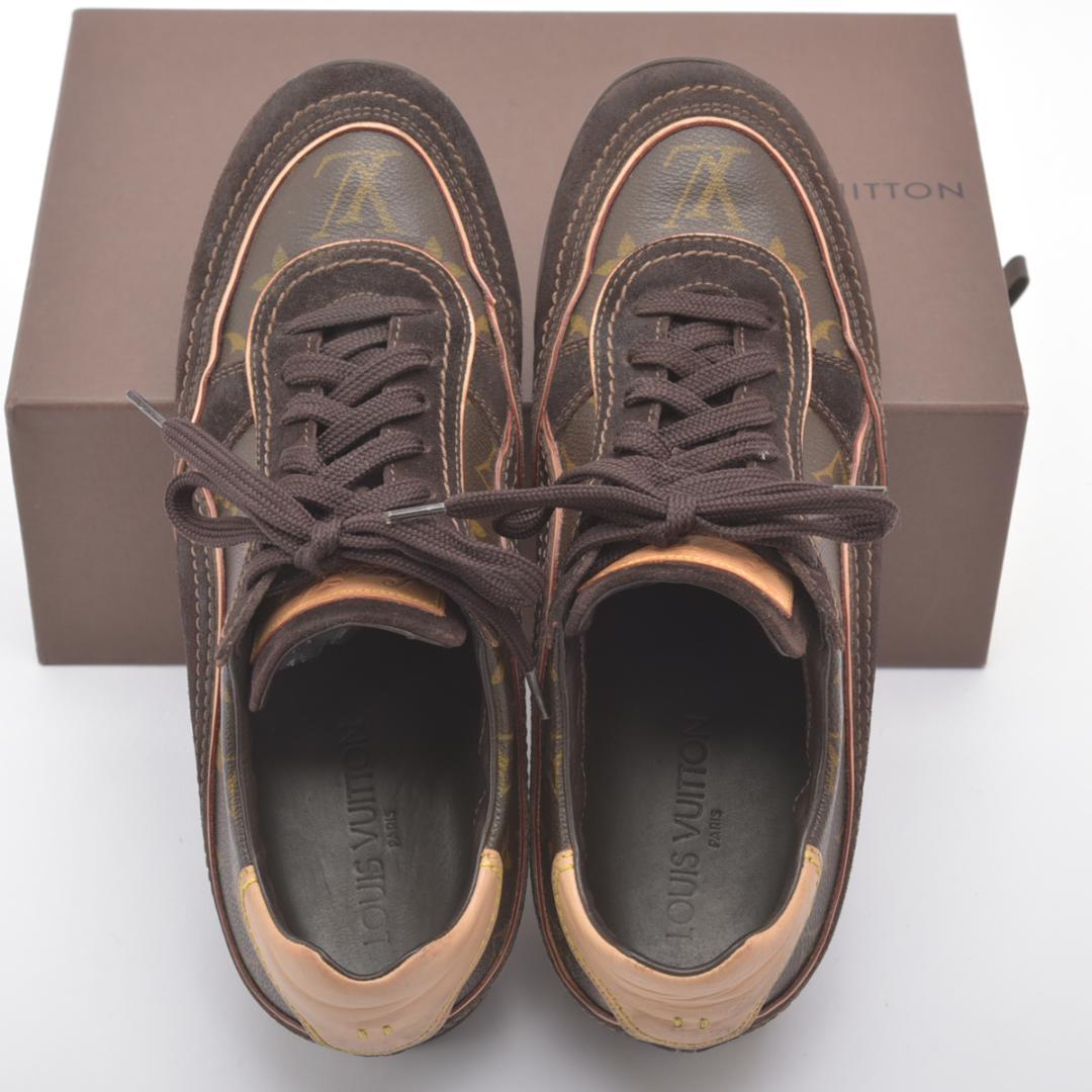 Louis Vuitton Monogram Sneakers 6 Suede Brown Box
