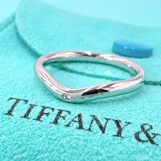 Tiffany & Co Curved Diamond Ring #10 In Platinum