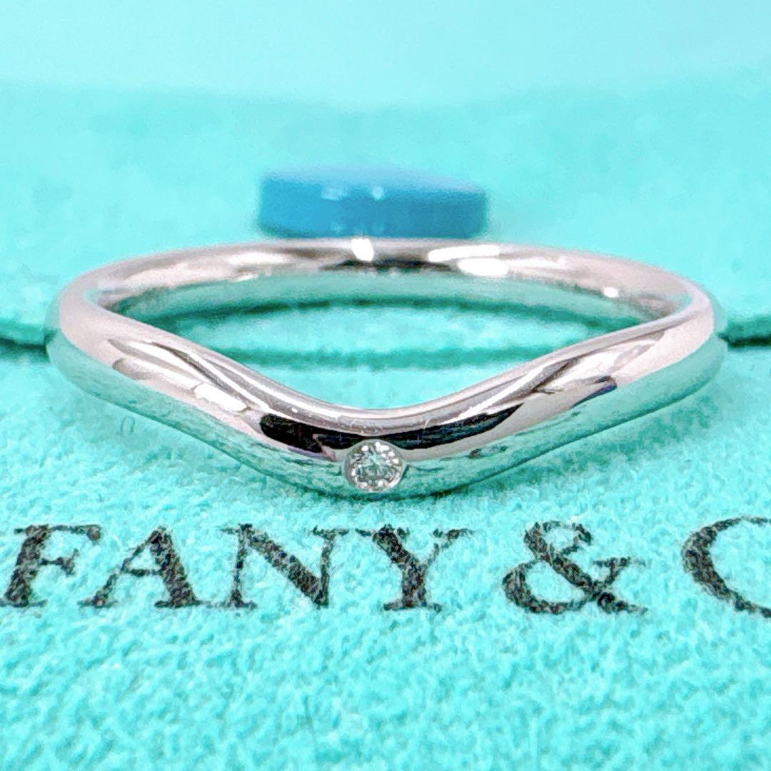 Tiffany & Co Curved Diamond Ring #10 In Platinum