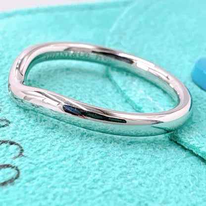 Tiffany & Co Curved Diamond Ring #10 In Platinum