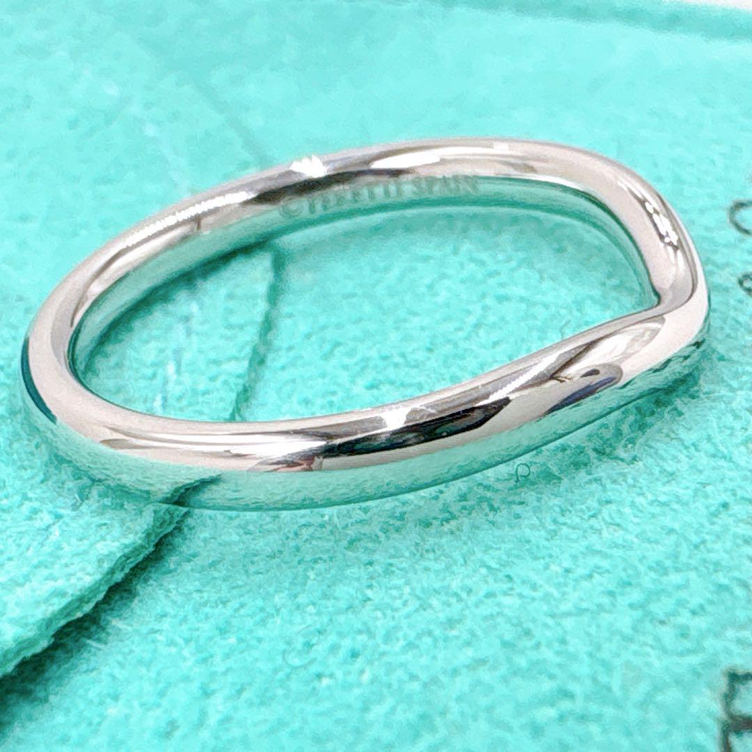 Tiffany & Co Curved Diamond Ring #10 In Platinum