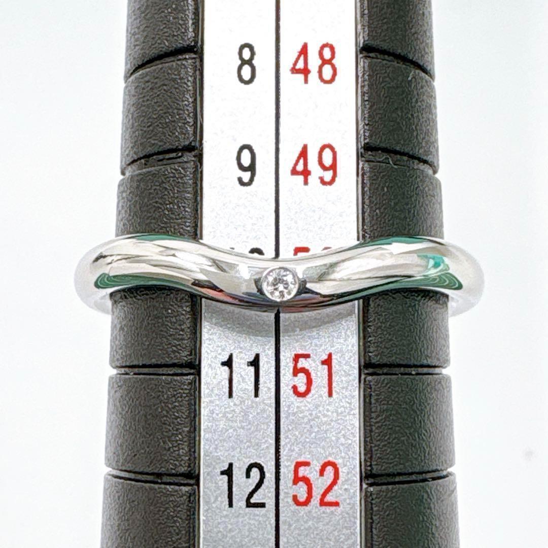 Tiffany & Co Curved Diamond Ring #10 In Platinum