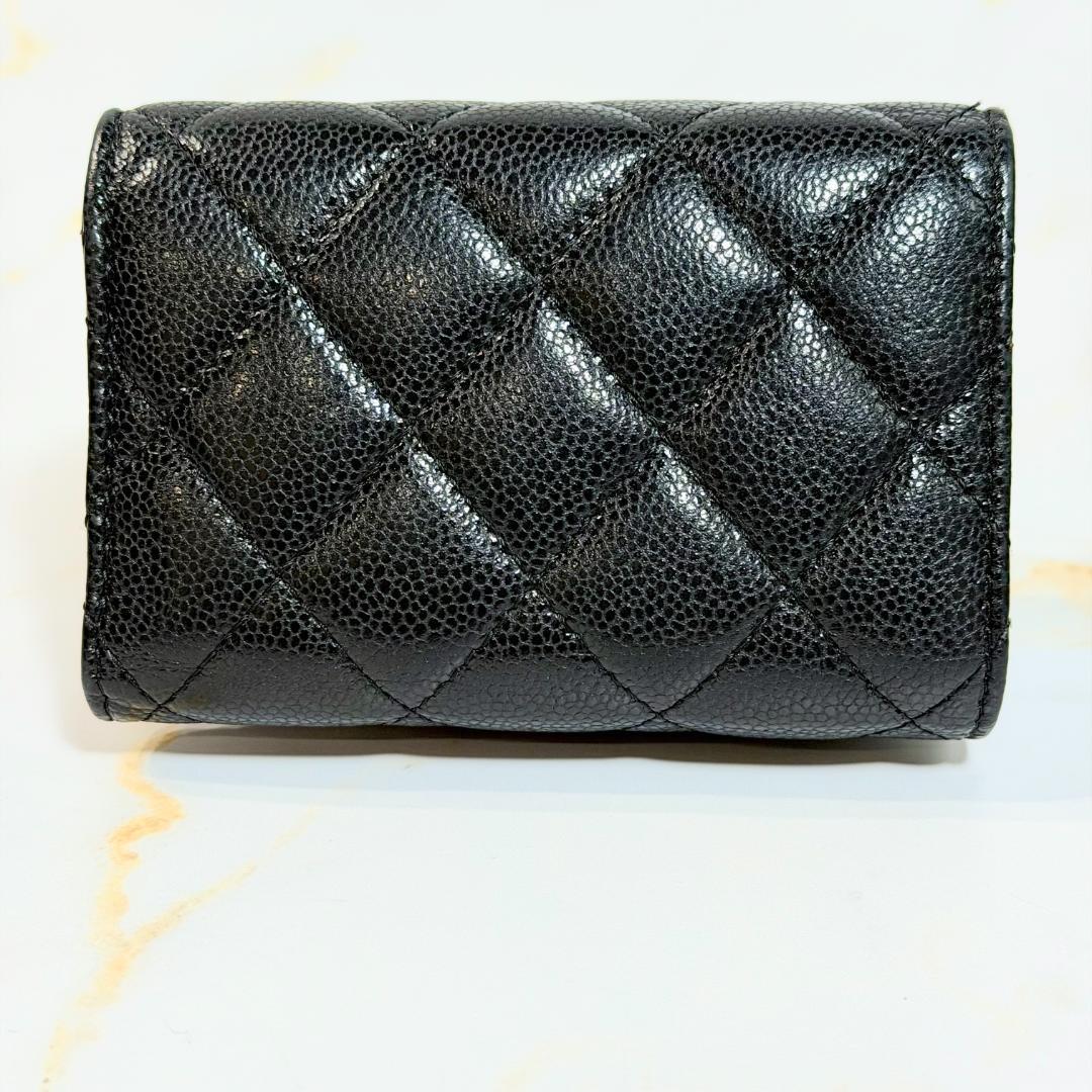 Chanel Caviar Leather Quilted Trifold Wallet — view 2