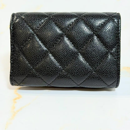 Chanel Caviar Leather Quilted Trifold Wallet — view 2