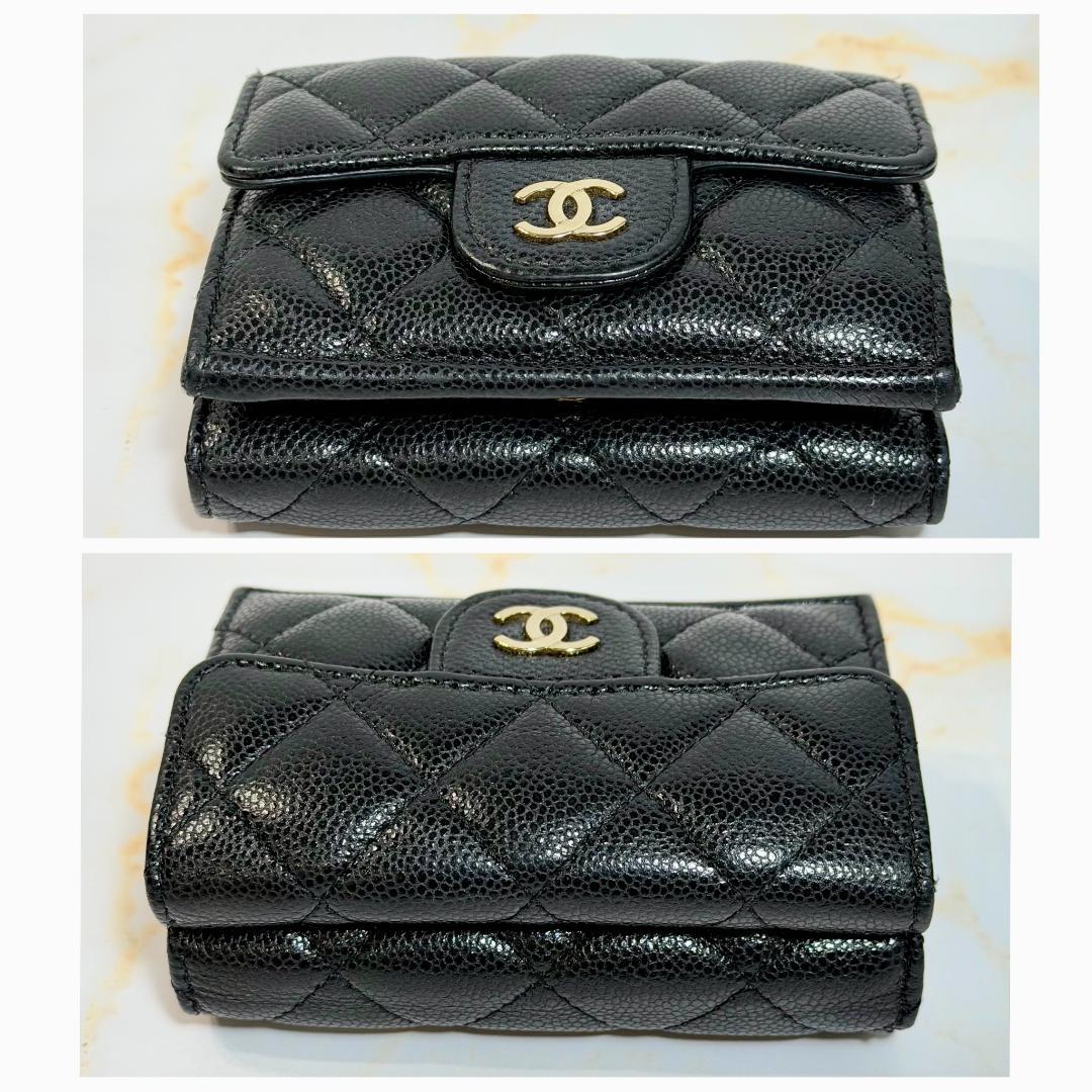 Chanel Caviar Leather Quilted Trifold Wallet — view 4
