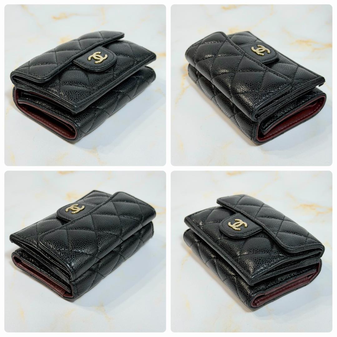 Chanel Caviar Leather Quilted Trifold Wallet — view 5