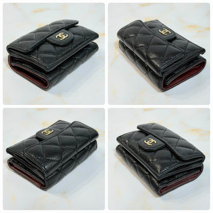 Chanel Caviar Leather Quilted Trifold Wallet — view 5