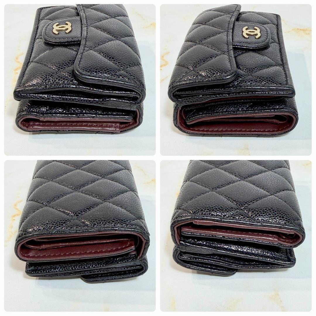 Chanel Caviar Leather Quilted Trifold Wallet — view 6