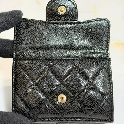 Chanel Caviar Leather Quilted Trifold Wallet — view 7