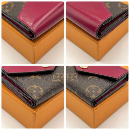 Louis Vuitton Monogram Portefeuille Zoe Trifold Wallet Fuchsia