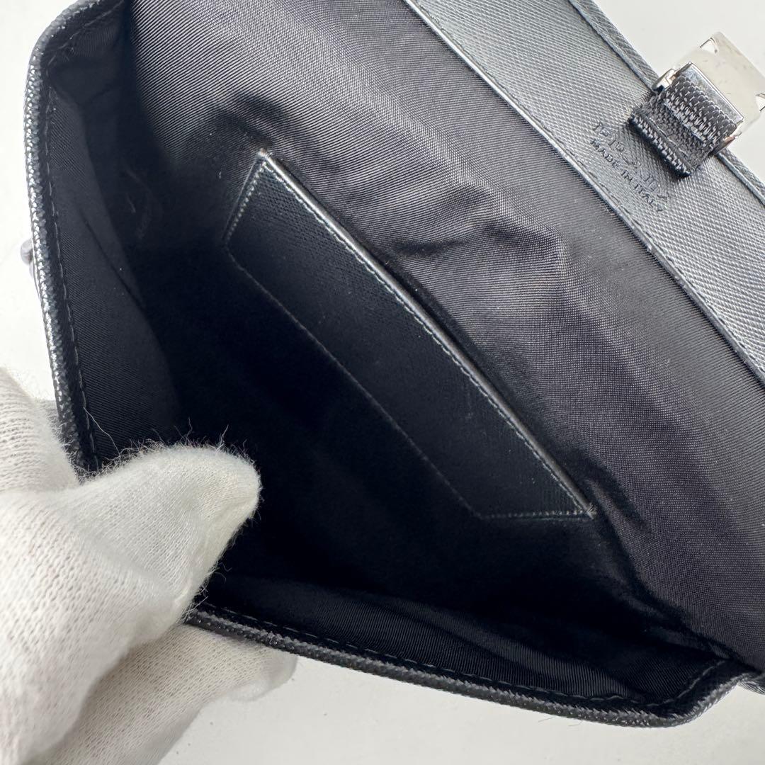 Prada Re-Nylon Saffiano Leather Mini Shoulder Bag — view 7