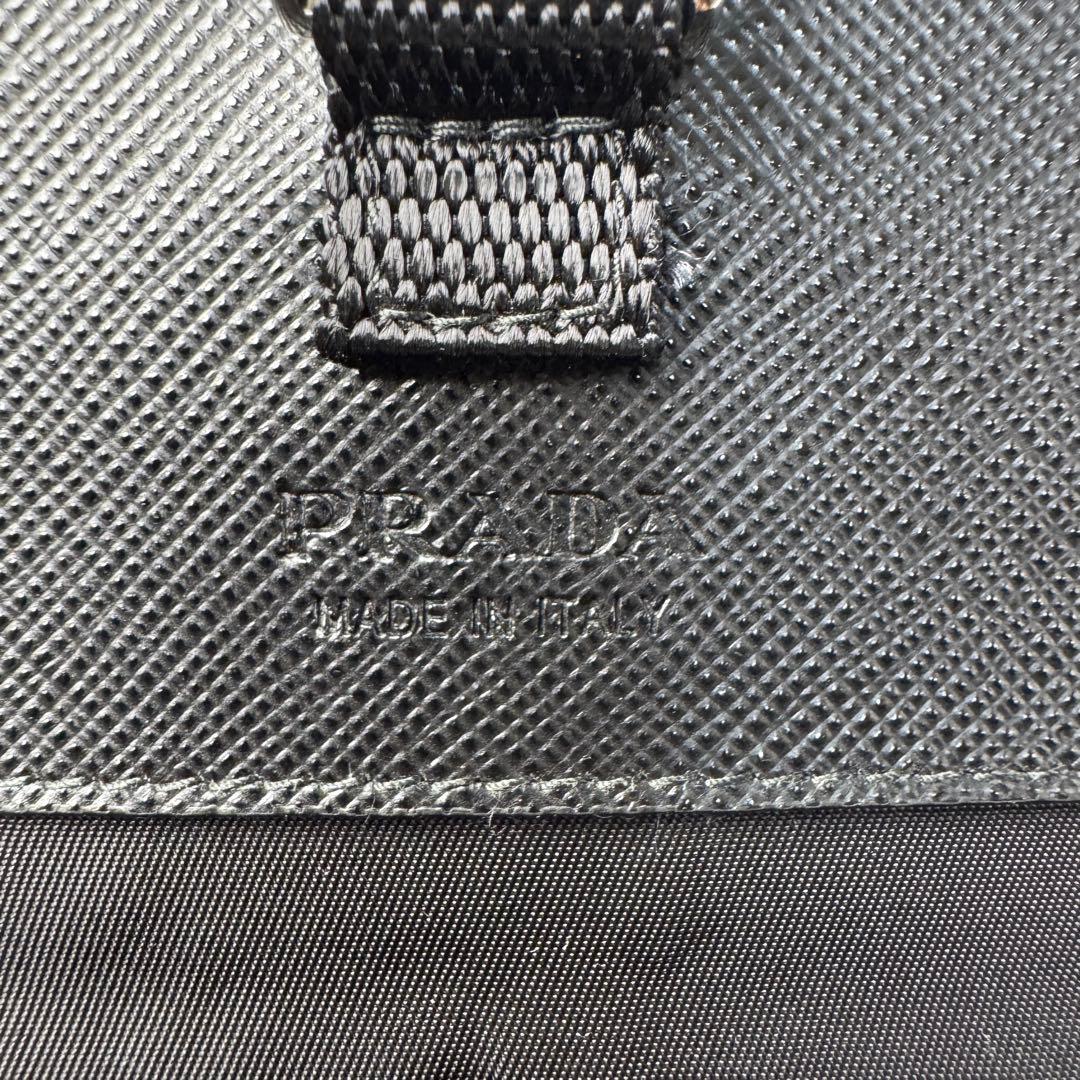 Prada Re-Nylon Saffiano Leather Mini Shoulder Bag — view 9