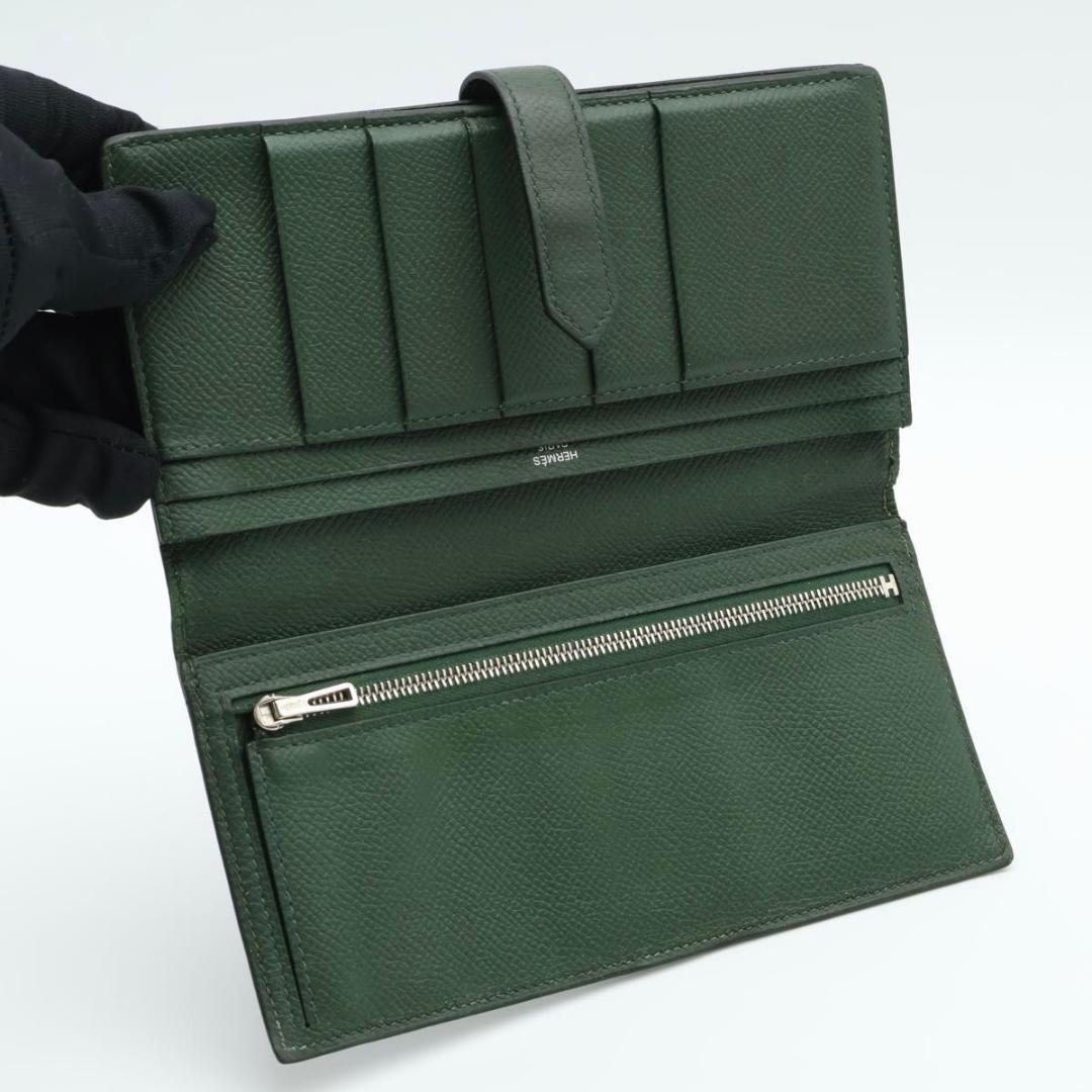 Hermes Bearn Veau Epsom Green Wallet — view 4