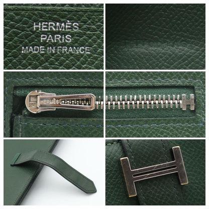 Hermes Bearn Veau Epsom Green Wallet — view 8
