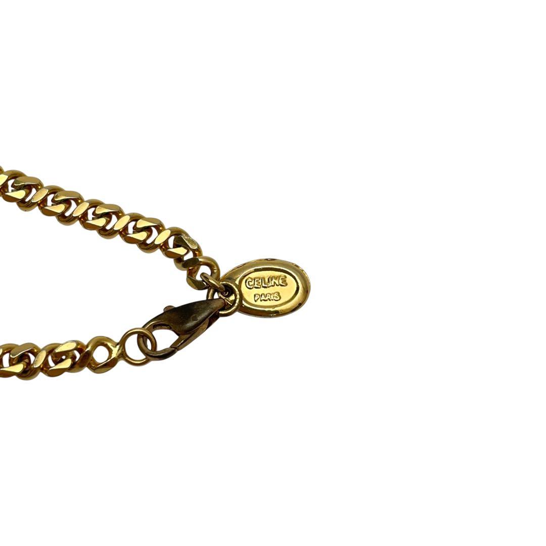 Celine Triomphe Gold Bangle Bracelet Rhinestone — view 4