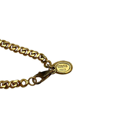 Celine Triomphe Gold Bangle Bracelet Rhinestone — view 4