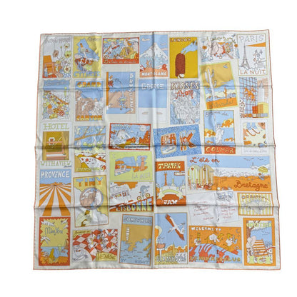 Hermes Carre 90 Scarf Favorite Places Baptiste Vilo Silk — view 2
