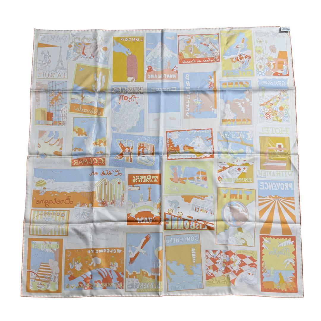 Hermes Carre 90 Scarf Favorite Places Baptiste Vilo Silk — view 3