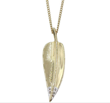Tiffany & Co 18k Yellow Gold Diamond Leaf Necklace
