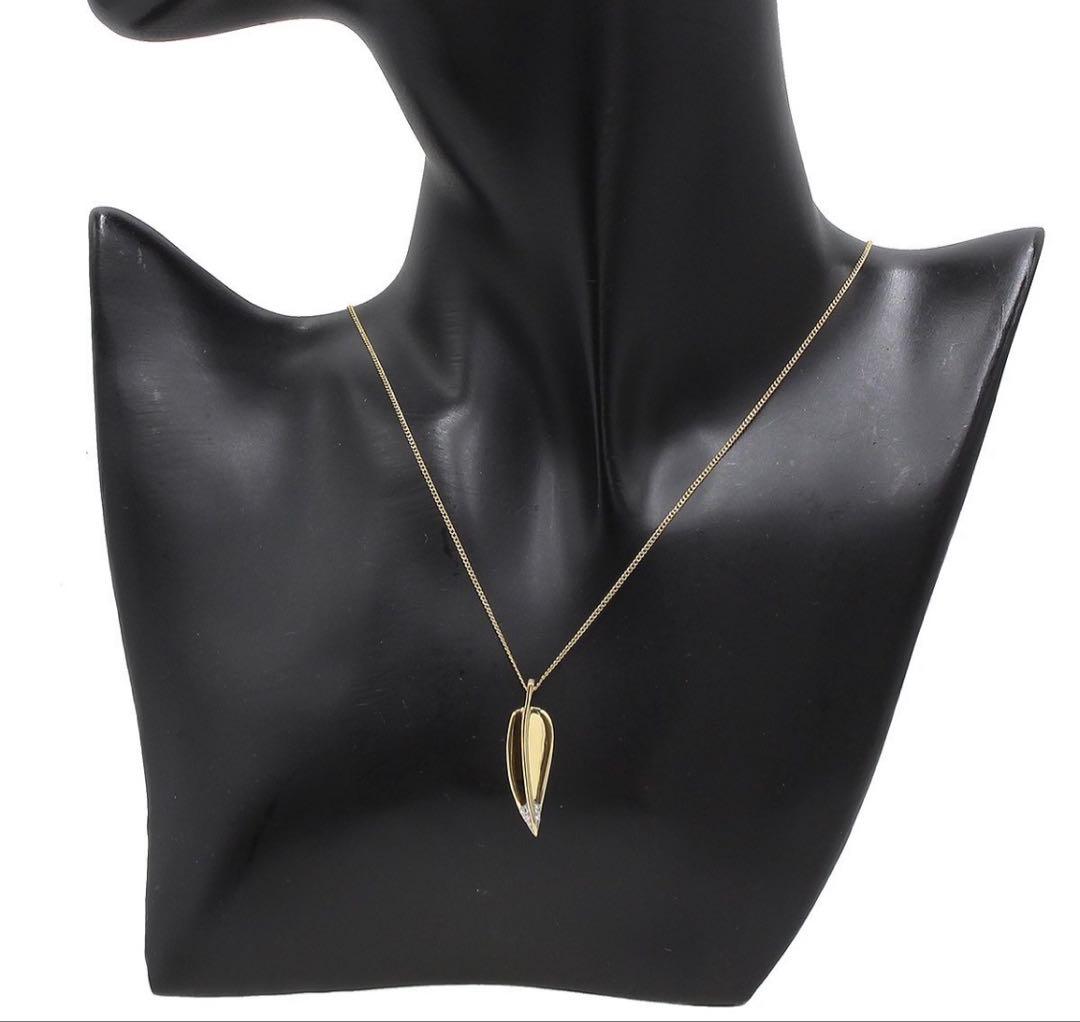 Tiffany & Co 18k Yellow Gold Diamond Leaf Necklace — view 2