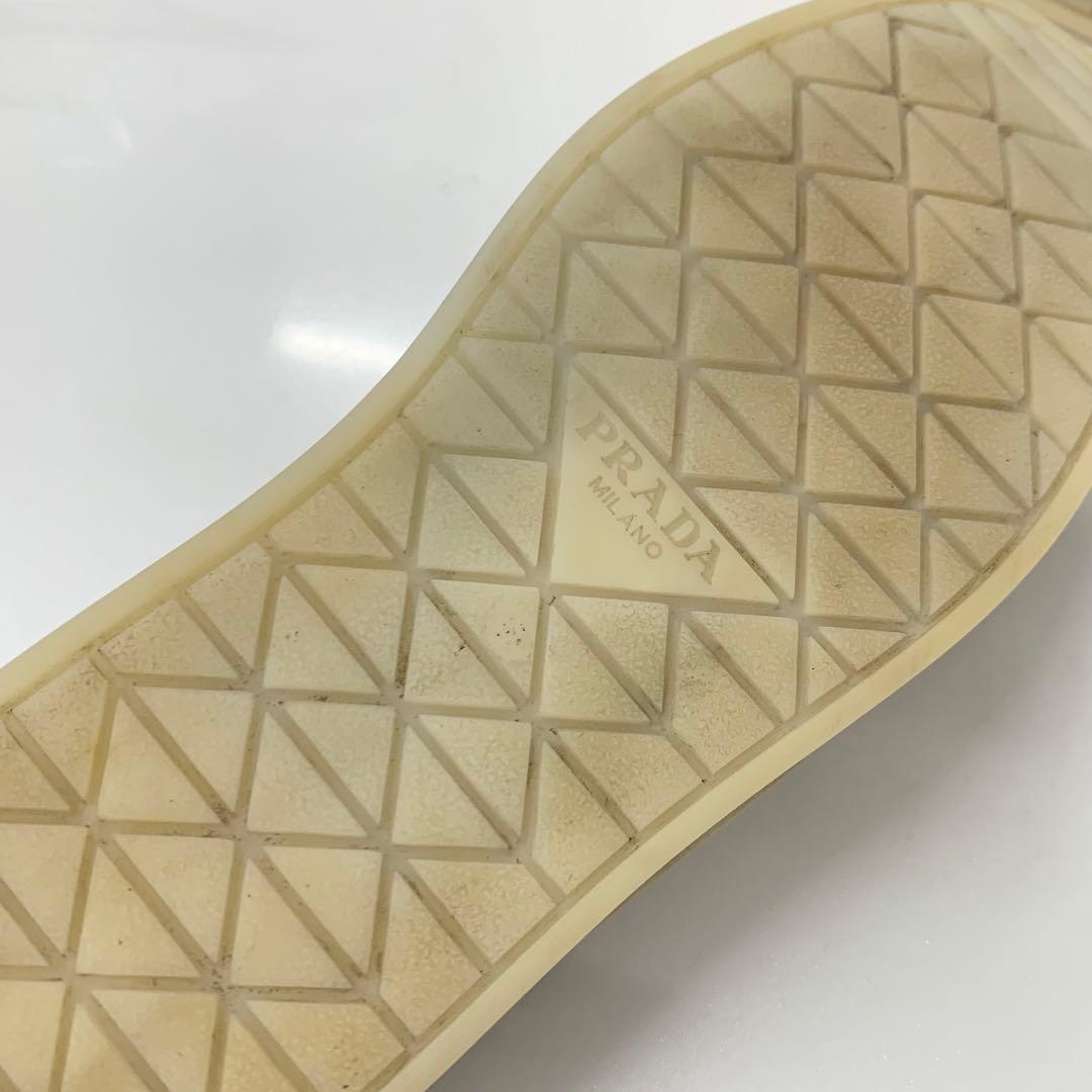 Prada Suede Triangle Logo Loafers Beige