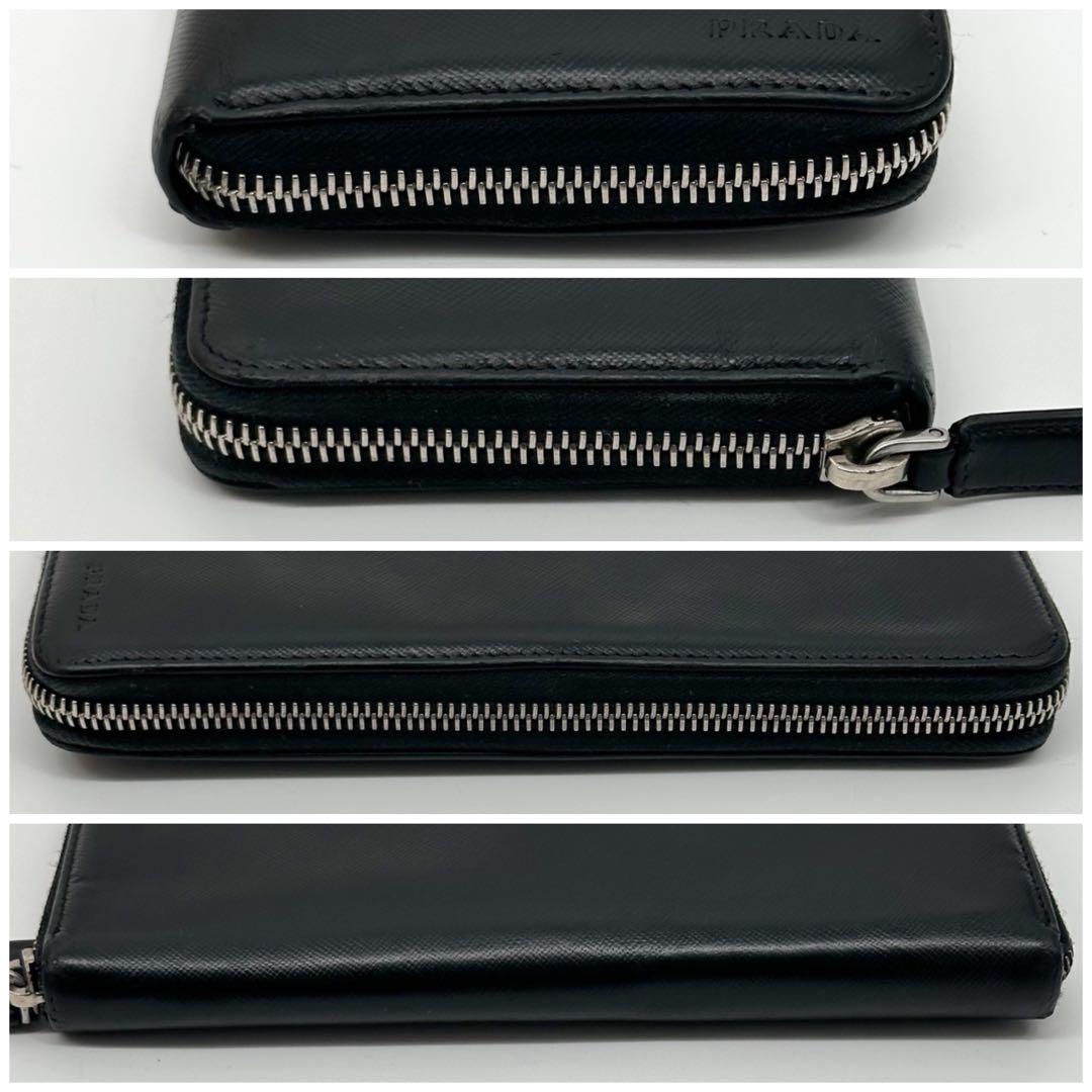 Prada Saffiano Organizer Leather Zip Around Wallet — view 6